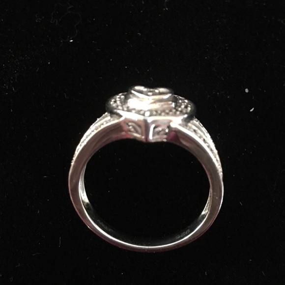 Heart Ring Diamonds And Sterling  size 7 - Picture 6 of 11